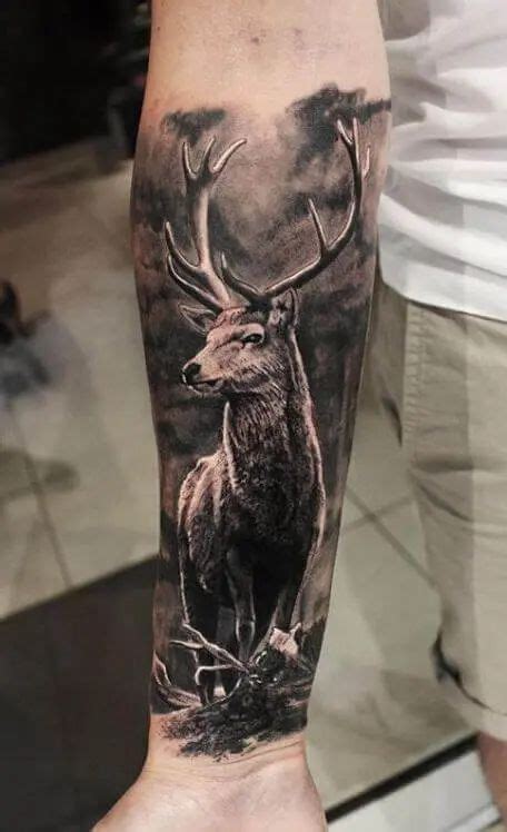 12 Best Stag Sleeve Tattoo Ideas Deer Tattoo Hunting Tattoos Stag