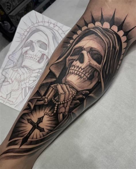 23 Santa Muerte Tattoo Ideas 2025 Powerful Sacred Stencil Designes For