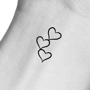 3 Connecting Hearts Temporary Tattoo Etsy 3 Connecting Hearts Temporary Tattoo Etsy