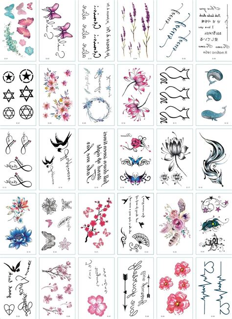 30 Sheets Cute Temporary Tattoos By Yesallwas Fake Tattoos Stickers For 30 Sheets Cute Temporary Tattoos By Yesallwas Fake Tattoos Stickers For