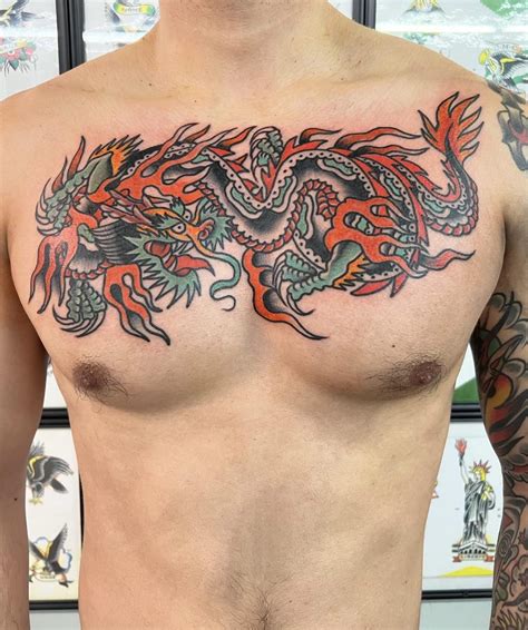 American Traditional Dragon Tattoos