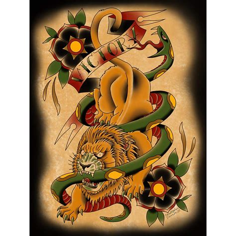 American Traditional Lion Tattoo American Traditional Lion Tattoo