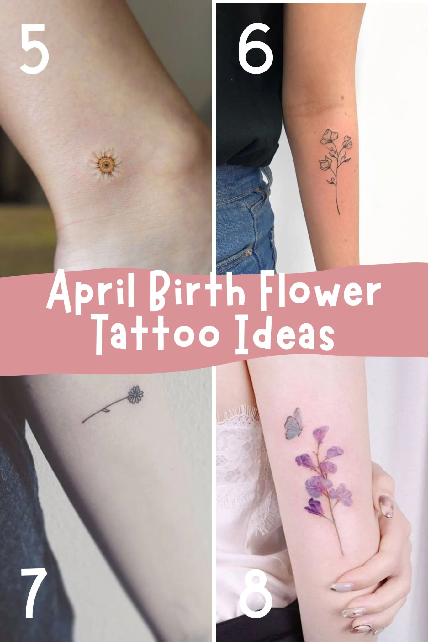 April Birth Flower Tattoo Daisy Sweet Pea Artofit April Birth Flower Tattoo Daisy Sweet Pea Artofit