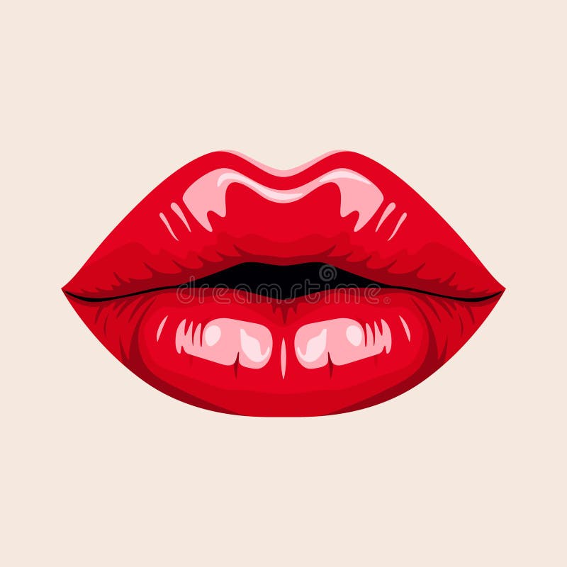 Beautiful Red Female Lips Sign Of Kiss Love Fashion Style Design Element For Emblem Mascot Sign Poster Card Logo Banner Tattoo 21862115 Vector Art At Vecteezy