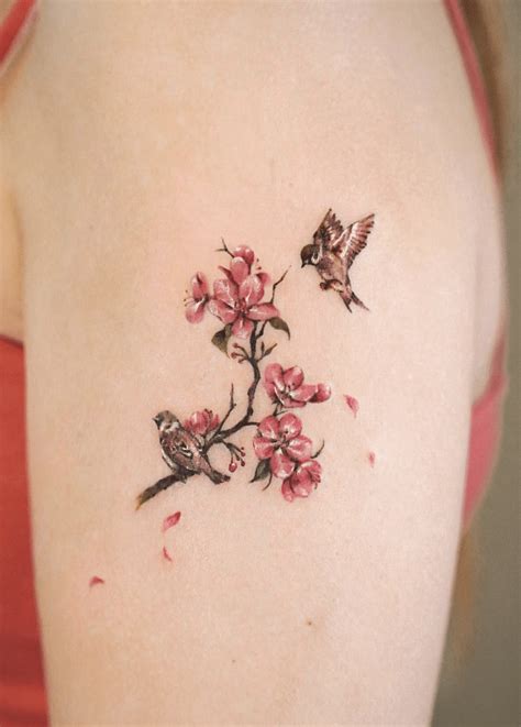 Birds And Flowers Will Always Go Together Did This Sparrow And Cherry Blossom For My Client S First Tattoo The Watercolor Technique Isn T Something I M Asked To Do Often But It Was Fun Birds And Flowers Will Always Go Together Did This Sparrow And Cherry Blossom For My Client S First Tattoo The Watercolor Technique Isn T Something I M Asked To Do Often But It Was Fun