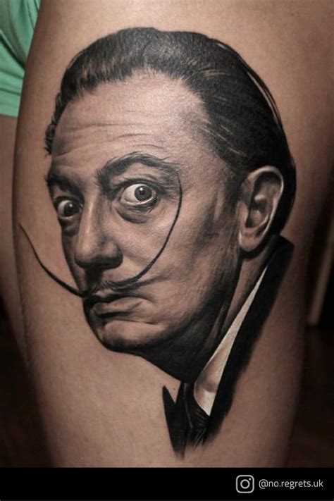 Black And Grey Salvador Dali Tattoo By Zinaida Pasko At No Regrets Black And Grey Salvador Dali Tattoo By Zinaida Pasko At No Regrets