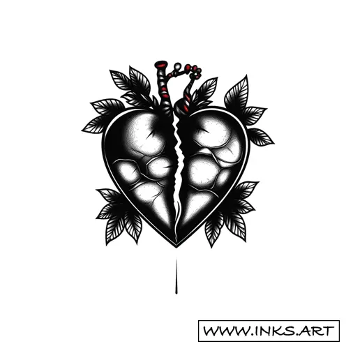 Broken Black Heart Tattoo Broken Black Heart Tattoo