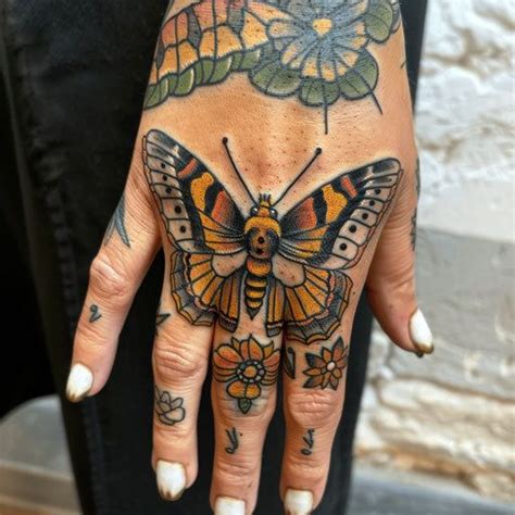 Butterfly Knuckle Tattoos Merian Style In 2025 Knuckle Tattoos