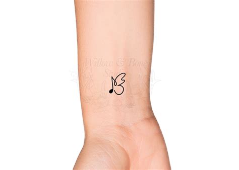 Butterfly Music Note Tattoo Designs