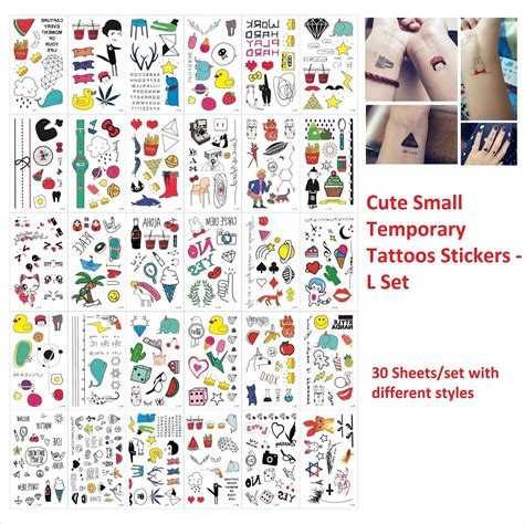 Buy Temporary Cute Small Tattoos Stickers L Set Online Buy Temporary Cute Small Tattoos Stickers L Set Online