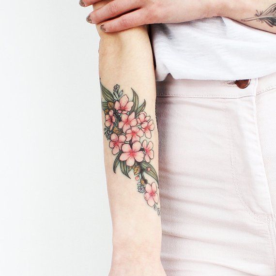 Cherry Blossom Flower Tattoo Cherry Blossom Temporary Tattoo Cherry Blossom Flower Tattoo Cherry Blossom Temporary Tattoo