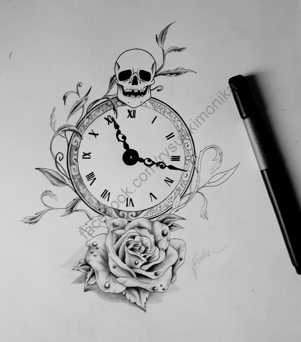 Clock Face Tattoo Drawing