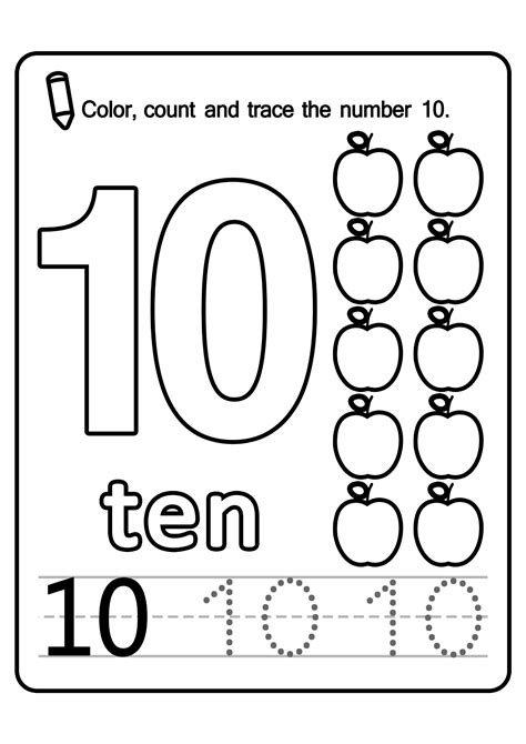 Color Count Amp Trace Number Pages Numbers 0 10 Printable Preschool Color Count Amp Trace Number Pages Numbers 0 10 Printable Preschool