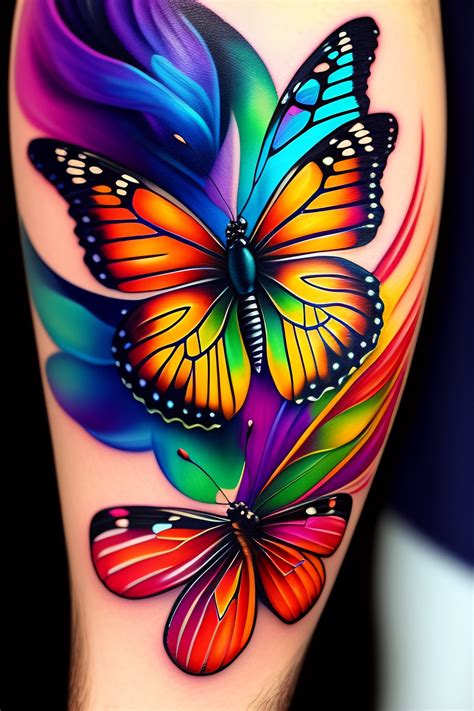 Colorful Butterfly Tattoo