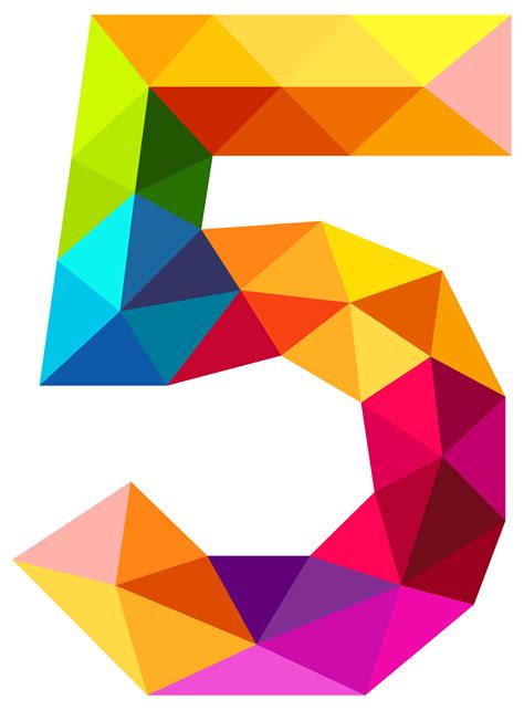 Colorful Triangles Number Five Clip Art Colorful Triangles Number Five Clip Art