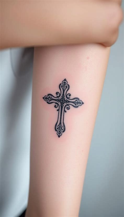 Cross Tattoo Lower Arm Image Free Ai Generator Makepix