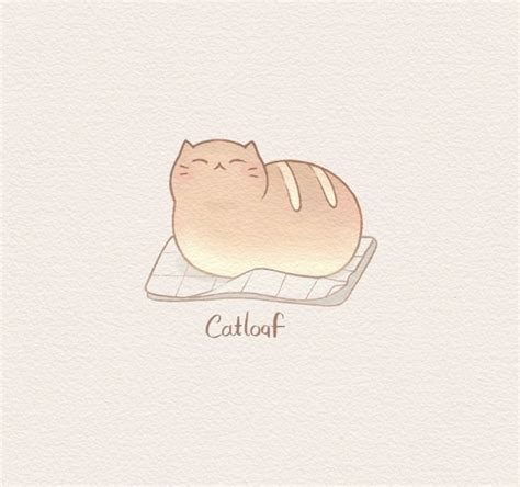 Cute Cat Loaf Cute Animal Illustration Chibi Cat Cat Tattoo