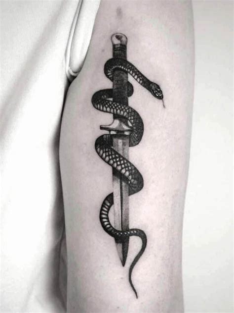 Dagger With Snake Tattoo