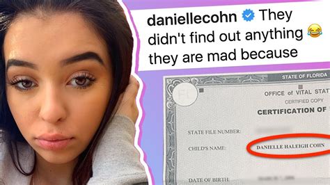 Danielle Cohn Amp 39 S Birth Certificate Leaked Youtube