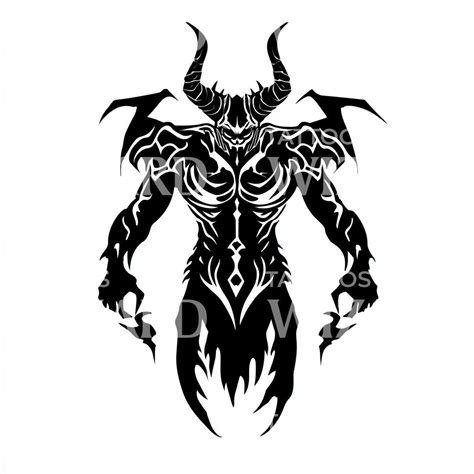 Demon Silhouette Tattoo Demon Silhouette Tattoo