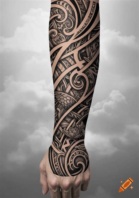 Detailed Black And Grey Tribal Tattoo On A Forearm With Swirling Patterns And Geometric Designs On Craiyon Detailed Black And Grey Tribal Tattoo On A Forearm With Swirling Patterns And Geometric Designs On Craiyon