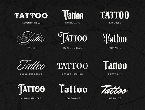 Different Fonts For Tattoos Pictures Procreate Tattoo 10 Font Bundle