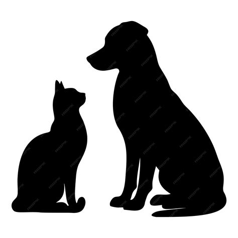 Dog Cat Silhouette Book Ink
