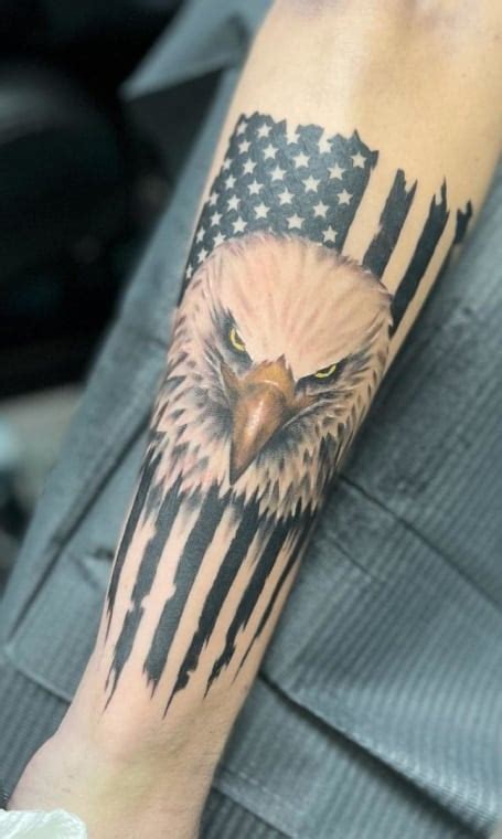 Eagle With American Flag Tattoo American Eagle Stars And Stripes Flag