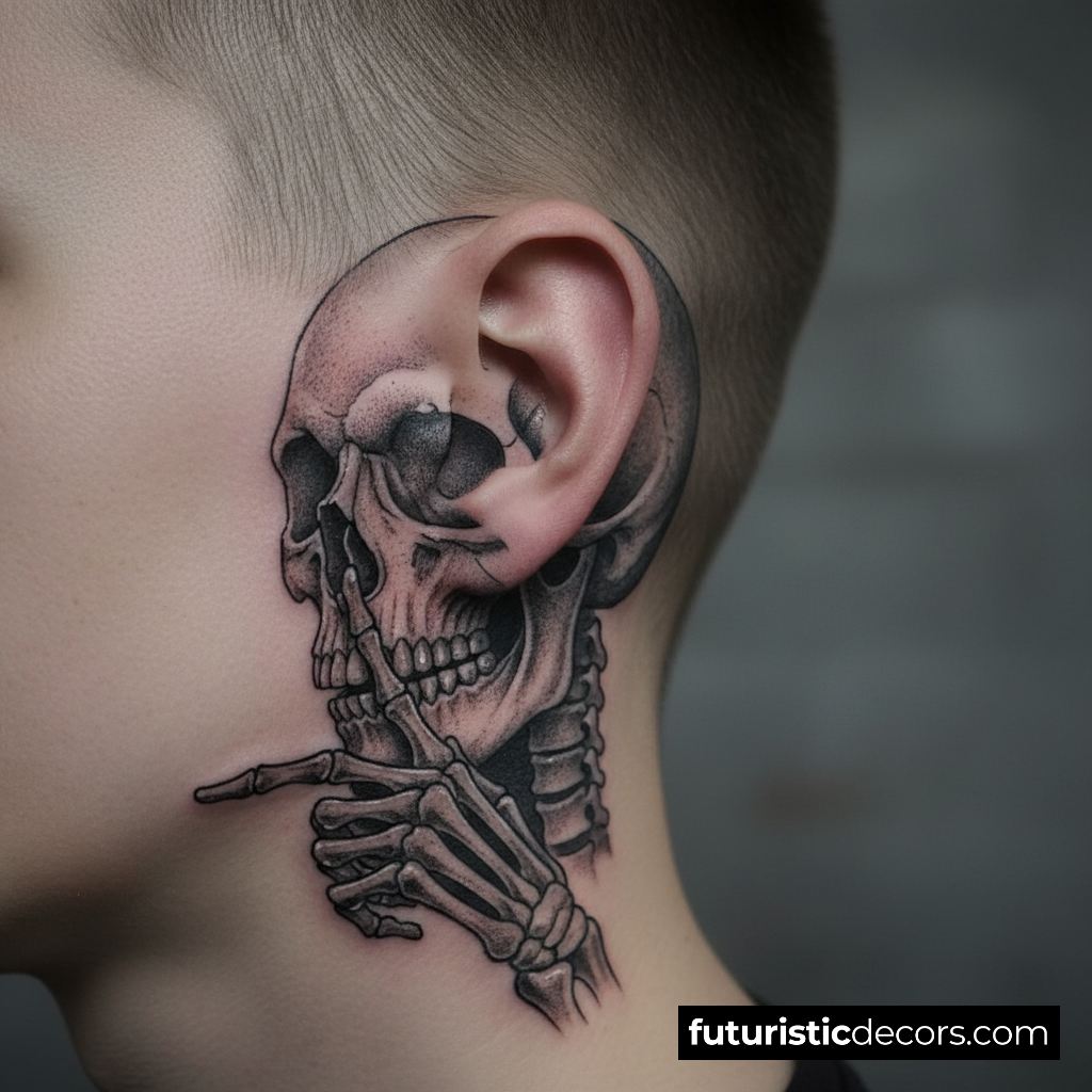 Ear Skull Tattoo Realistic Minimalist Amp 3D Styles
