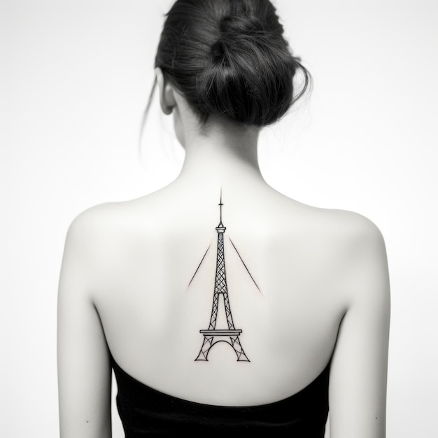 Eiffel Tower Tattoo Design Generative Ai Premium Ai Generated Image