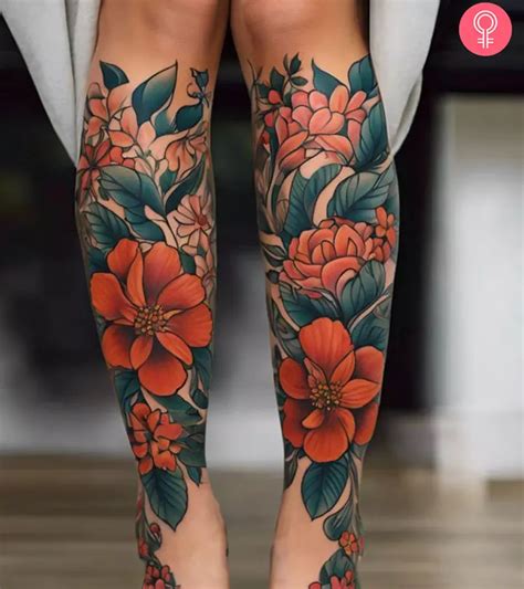 Female Tattoo Leg Sleeve Watercolor Tattoo Design Female Tattoo Leg Sleeve Watercolor Tattoo Design