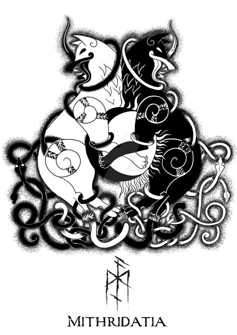 Flash Tattoo Projet Hati And Skoll By Mithridatia On Deviantart