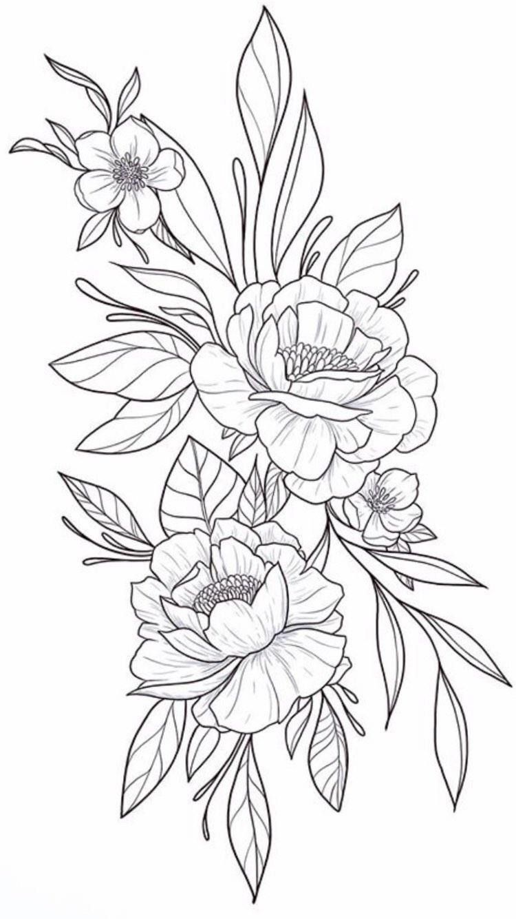 Flower Outline Tattoo Designs
