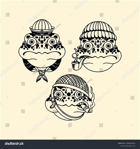 Frog Traditional Tattoo Design Set Stock Vector Royalty Free Frog Traditional Tattoo Design Set Stock Vector Royalty Free