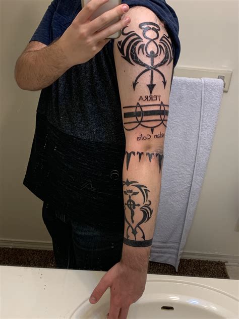 Fullmetal Alchemist Sleeve Tattoos Scar Full Arm Tattoo