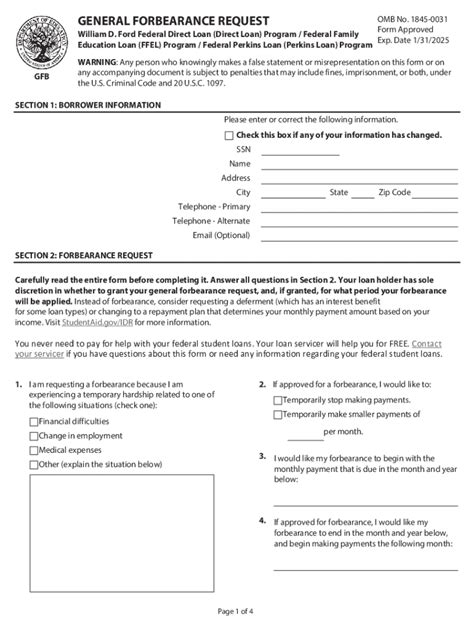 General Forbearance Request Fill And Sign Printable Template Online