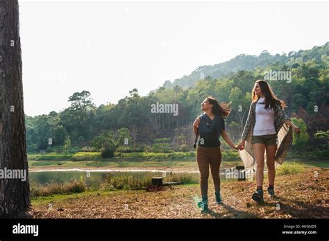 Girls Friends Exploring Outdoors Nature Concept Stock Photo Alamy Girls Friends Exploring Outdoors Nature Concept Stock Photo Alamy