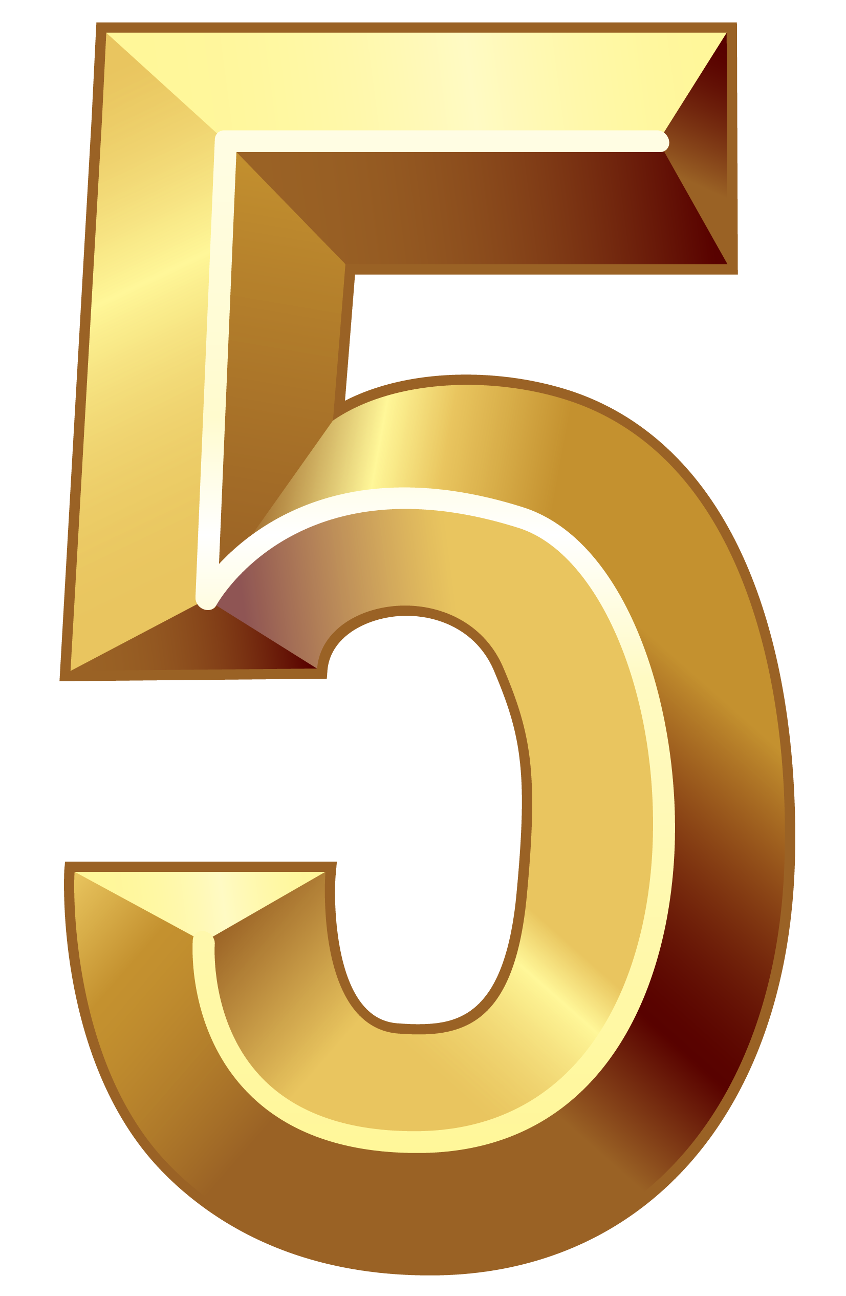 Golden Number 5 11287659 Png