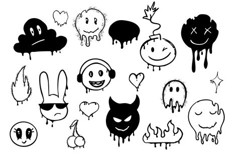 Graffiti Gangster Tattoo Elements Paint Splash Spray Heart Face Graffiti Gangster Tattoo Elements Paint Splash Spray Heart Face