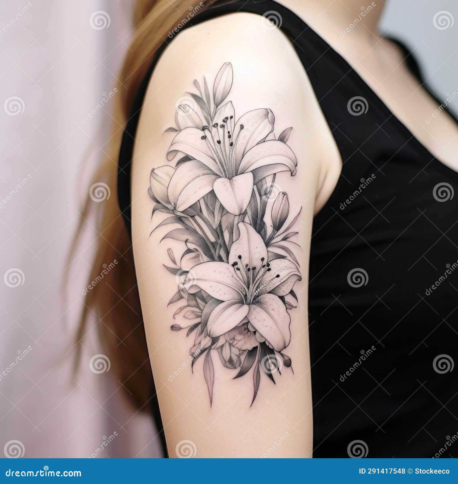 Graphite Lily Tattoos Sketchfab Inspired Black And White Floral