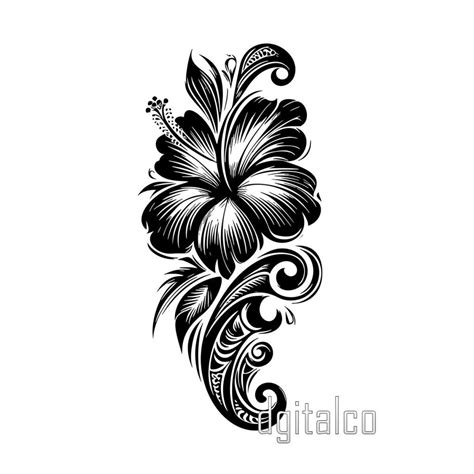 Hibiscus Tribal Tattoo Designs