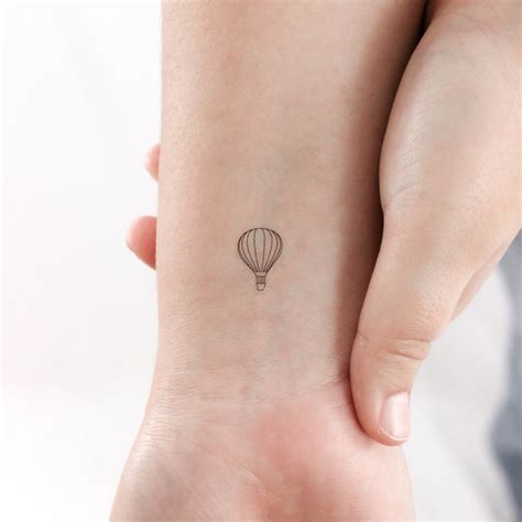 Hot Air Balloon Temporary Tattoo Mini Mountain Design Hot Air Balloon Temporary Tattoo Mini Mountain Design