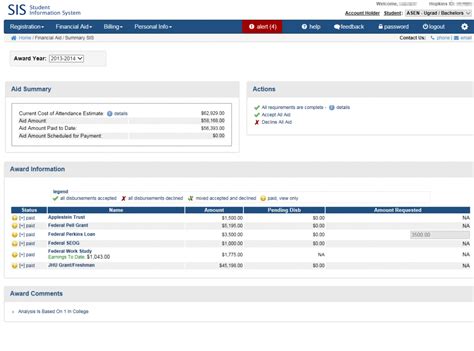 How Do I View My Financial Aid It Jh University Information Systems