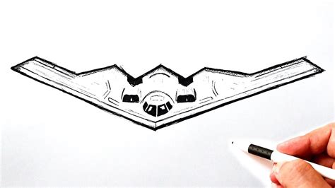 How To Draw A Military Airplane B 2 Stealth Bomber Youtube How To Draw A Military Airplane B 2 Stealth Bomber Youtube