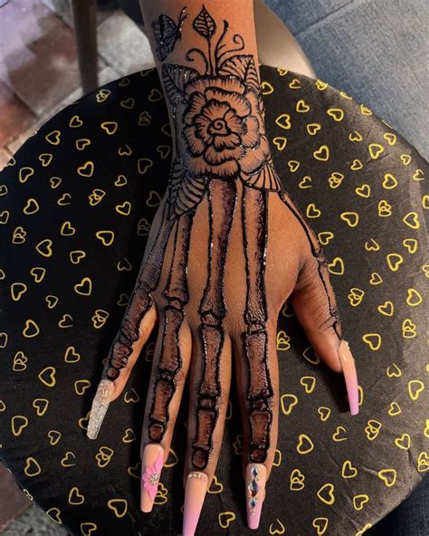 Jagua Henna Skeleton Hand Henna Tattoo Designs Simple Henna