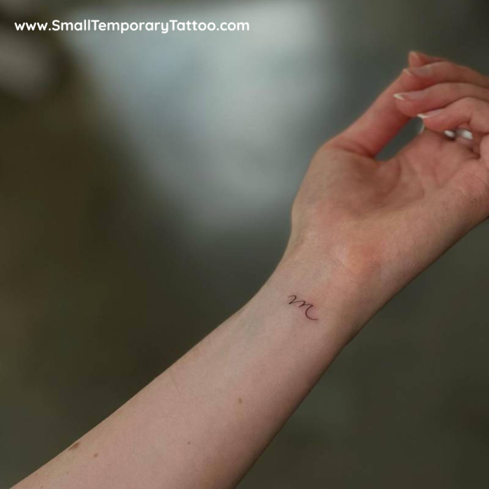 Letter M Temporary Tattoo Sticker Set Of 2