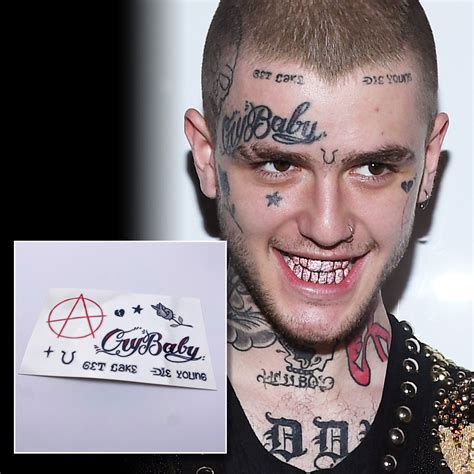 Lil Peep Temporary Face Tattoo Set 8 Tattoos Tattoo Cosplay Lil Peep Temporary Face Tattoo Set 8 Tattoos Tattoo Cosplay