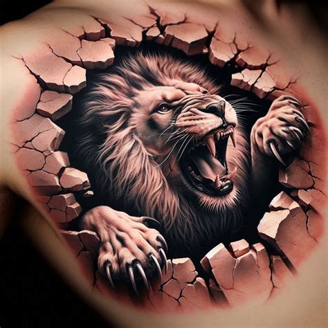 Lion Ripped Skin Tattoo Design Surreal Tattoo Ripped Skin Tattoo