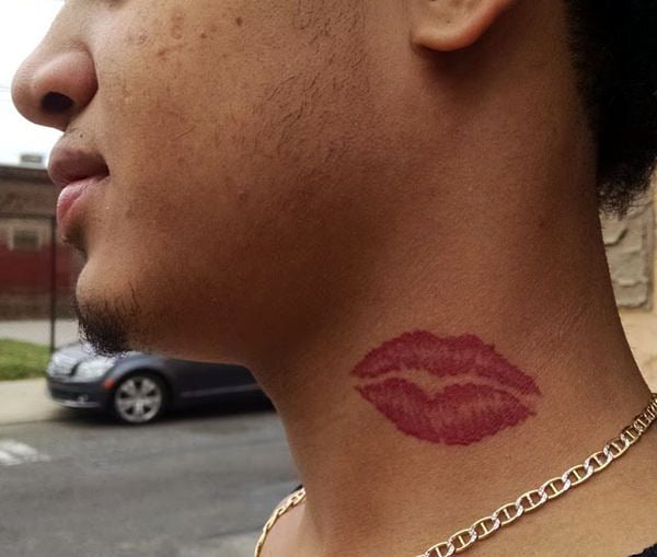 Lips On Neck Tattoo