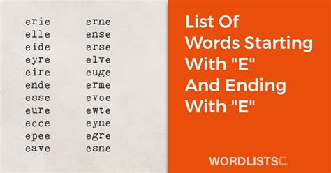 List Of Words Starting With F And Ending With E